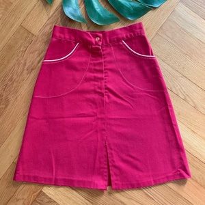 Vintage 70s retro children’s A Line burgundy skirt